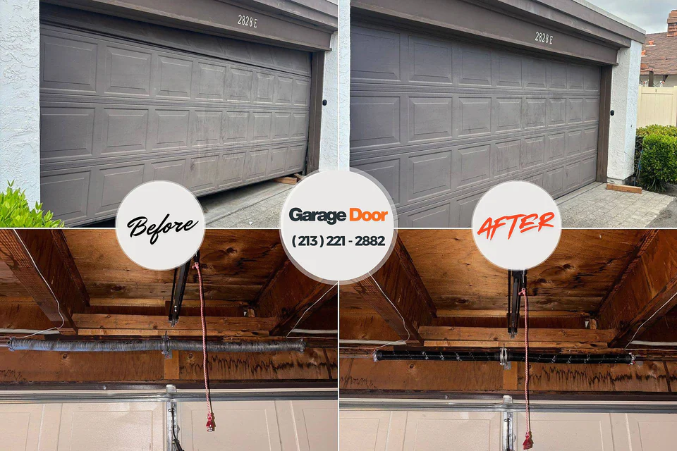 Before and after: garage door repair Schnecksville, PA